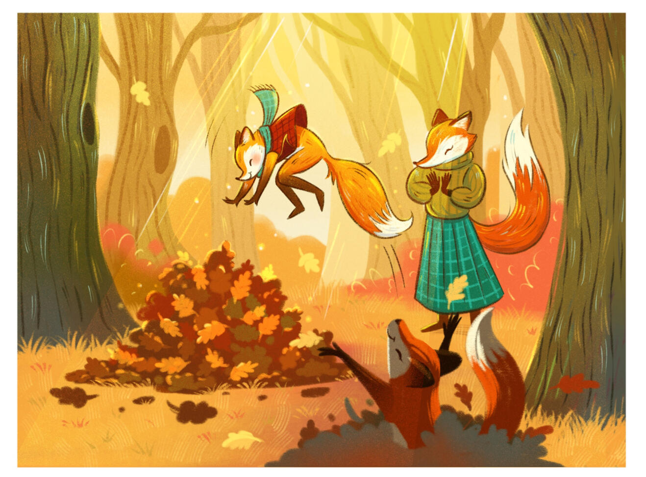 Ilustracja Silvii Pizzati do książki „Niko i Lili w Lesie Skarbowym” Tomasza Zdziebło, ilustracje dla dzieci, książka o oszczędzaniu, patronat Mennica Skarbowa.